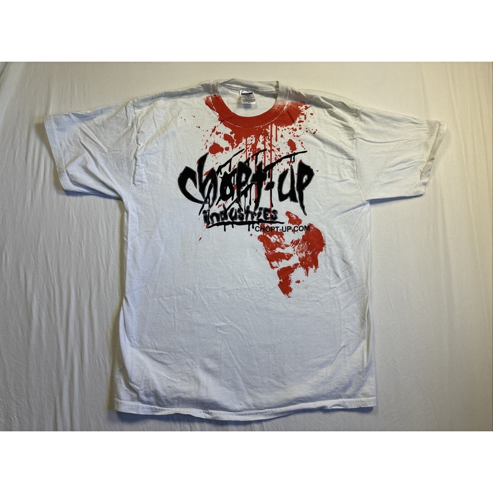 Chopped-Up Industries Graphic T-shirt Biker Motorcycle XL White Red